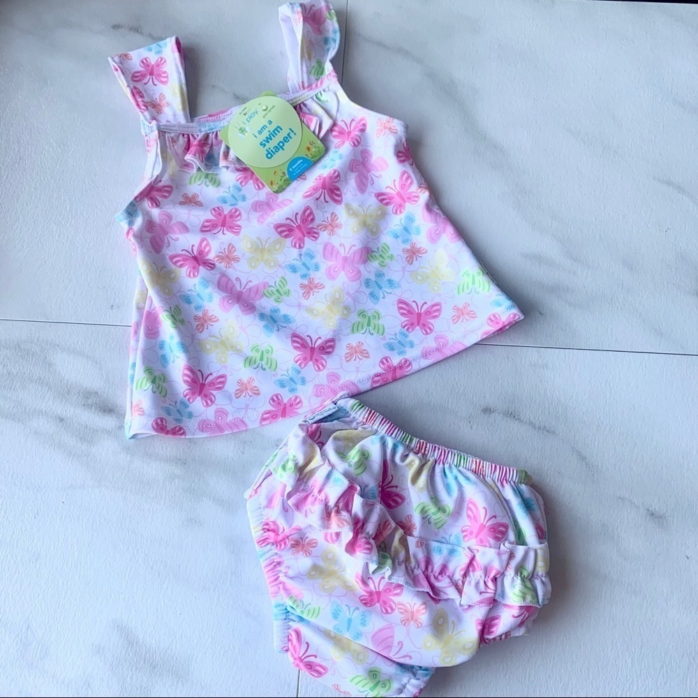 Green sprouts infant swim diaper suit floral 6 mo